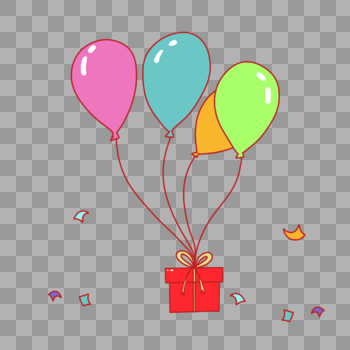 气球礼物盒子彩带图片素材免费下载