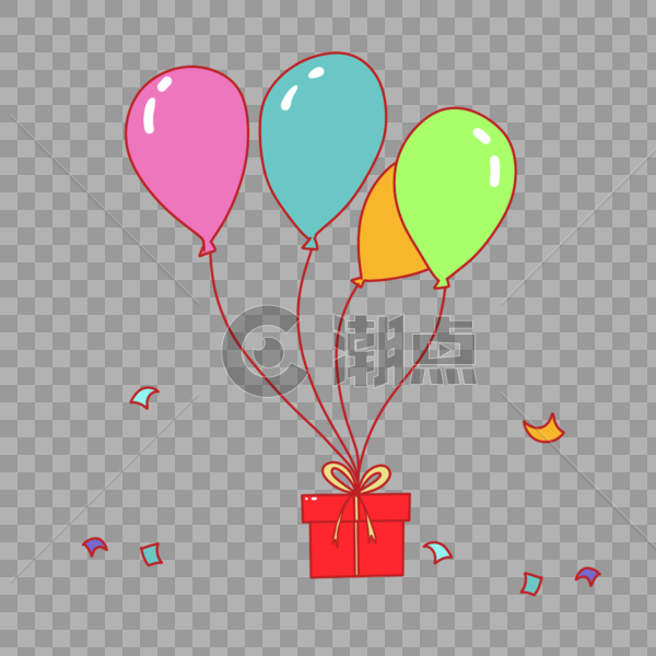 气球礼物盒子彩带图片素材免费下载