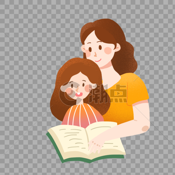 母亲节一起读书的母女图片素材免费下载