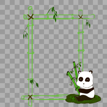 熊猫竹子边框图片素材免费下载