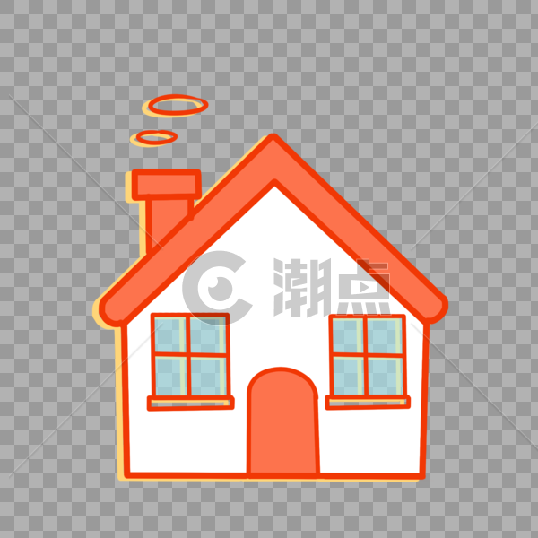 红色屋顶房子图片素材免费下载