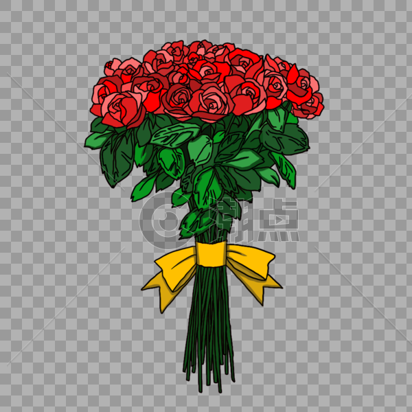 浪漫情人节美丽的玫瑰花束图片素材免费下载