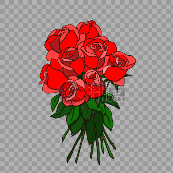 浪漫情人节一束娇艳的玫瑰花图片素材免费下载