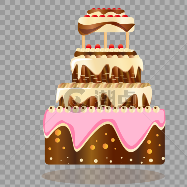 扁平化豪华巧克力甜品蛋糕图片素材免费下载