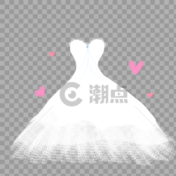 情人节520婚礼婚纱白色渐变蓝色珍珠手绘装饰图案图片素材免费下载