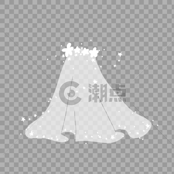 情人节520头纱婚礼婚纱星星花朵手绘装饰图案图片素材免费下载