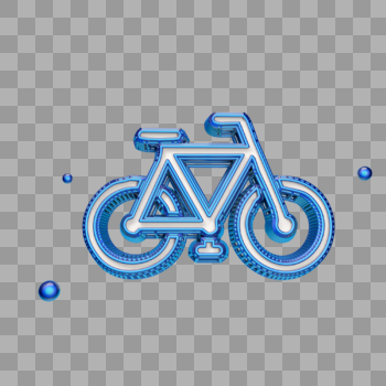 蓝色创意自行车图标图片素材免费下载