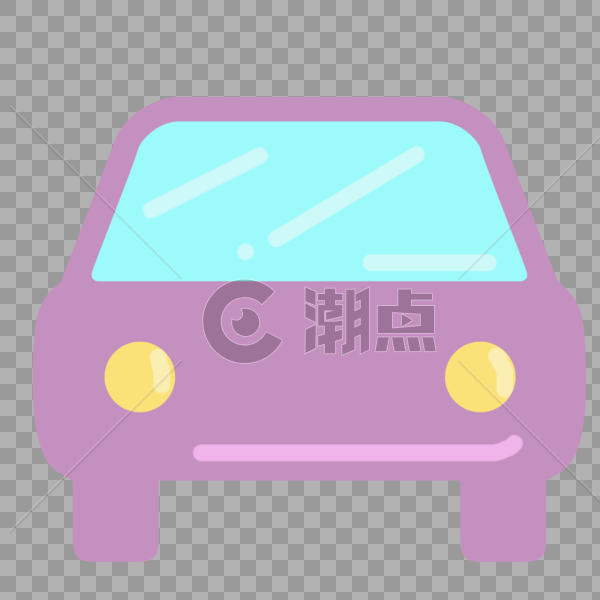 卡通手绘紫色小汽车图片素材免费下载