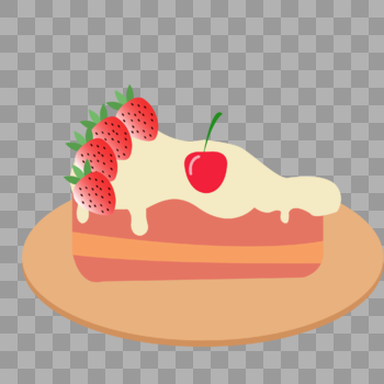 手绘草莓蛋糕图片素材免费下载