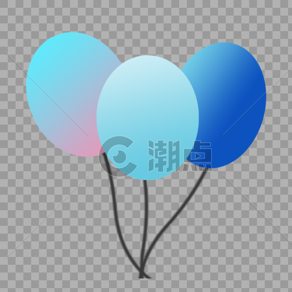 炫彩渐变彩色气球装饰图片素材免费下载