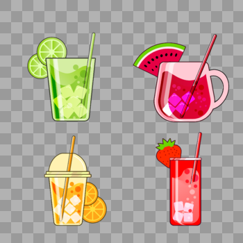 矢量夏季果汁饮品图片素材免费下载
