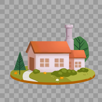 橙色小房子图片素材免费下载
