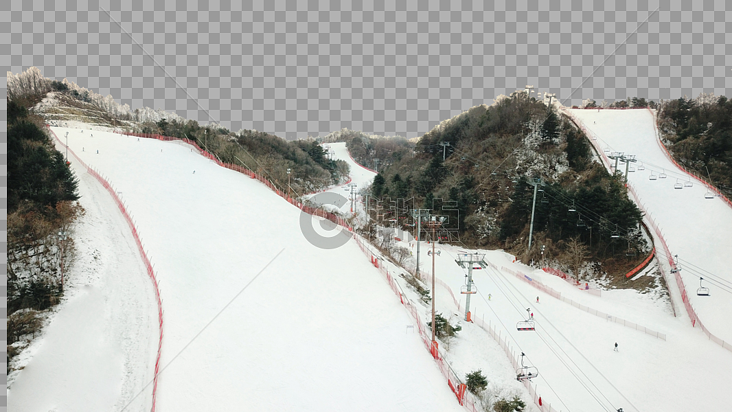 航拍韩国江原道滑雪场图片素材免费下载