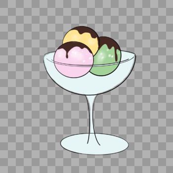 杯装冰淇淋球图片素材免费下载