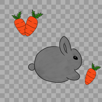 兔子吃胡萝卜图片素材免费下载