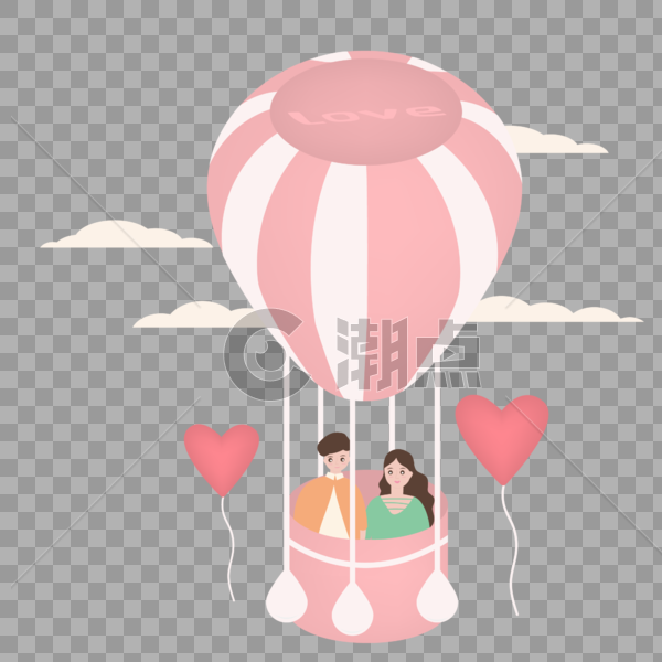 热气球情侣图片素材免费下载