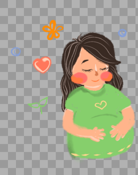 卡通可爱母亲节母女感恩人物图片素材免费下载