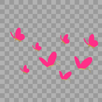 粉色飞舞小蝴蝶装饰图案图片素材免费下载