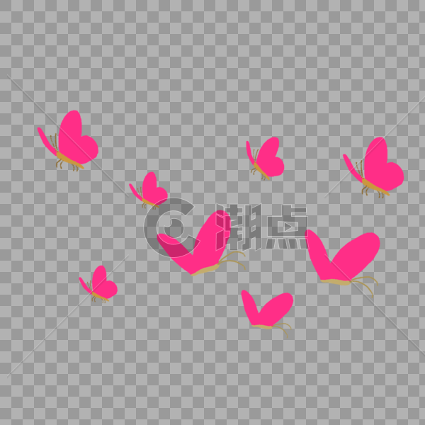 粉色飞舞小蝴蝶装饰图案图片素材免费下载