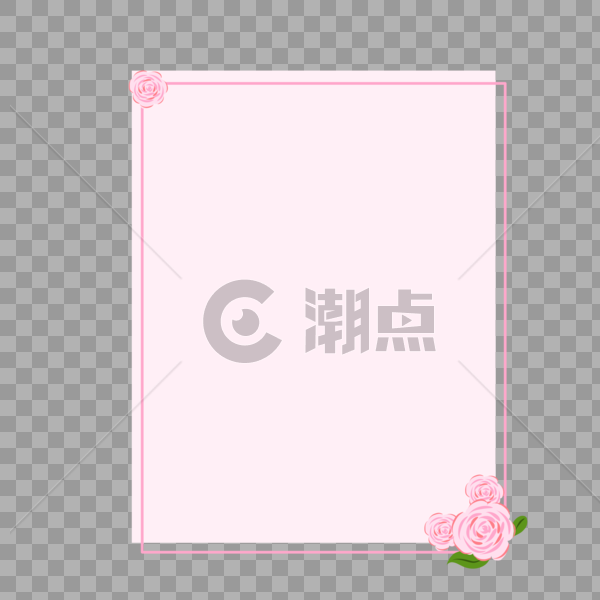 花朵粉色边框图片素材免费下载