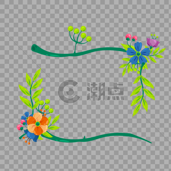 夏天花卉边框图片素材免费下载