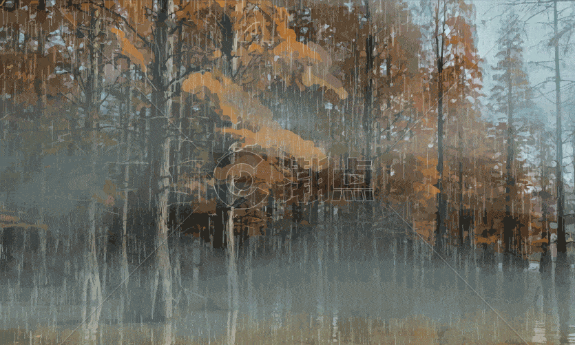 雨来的森林 gif图片素材免费下载