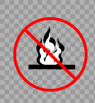 卡通手绘禁止明火创意交通标志图片素材免费下载