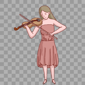 音乐节拉小提琴的女生图片素材免费下载
