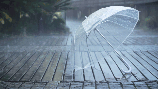 雨天路边的雨伞GIF图片素材免费下载