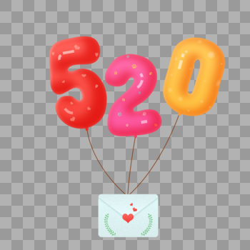 520气球下的一封情书图片素材免费下载