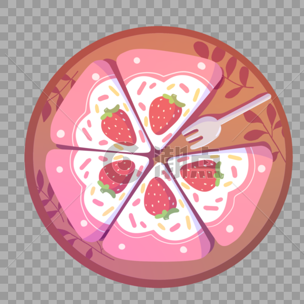 草莓披萨图片素材免费下载
