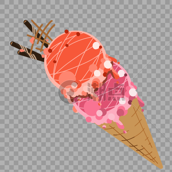 双色多口味冰淇淋图片素材免费下载