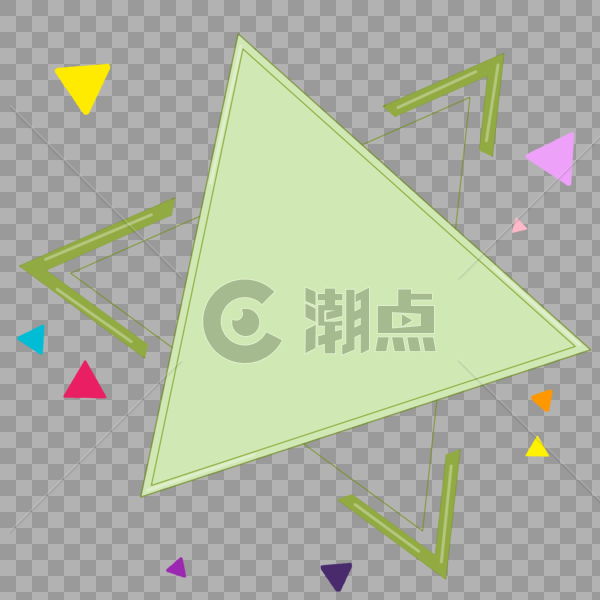 绿色三角形边框图片素材免费下载