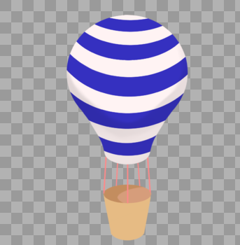 蓝横条热气球图片素材免费下载