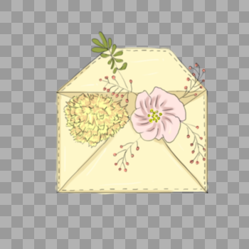 创意信封花朵图片素材免费下载