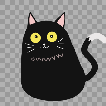 一只小黑猫图片素材免费下载