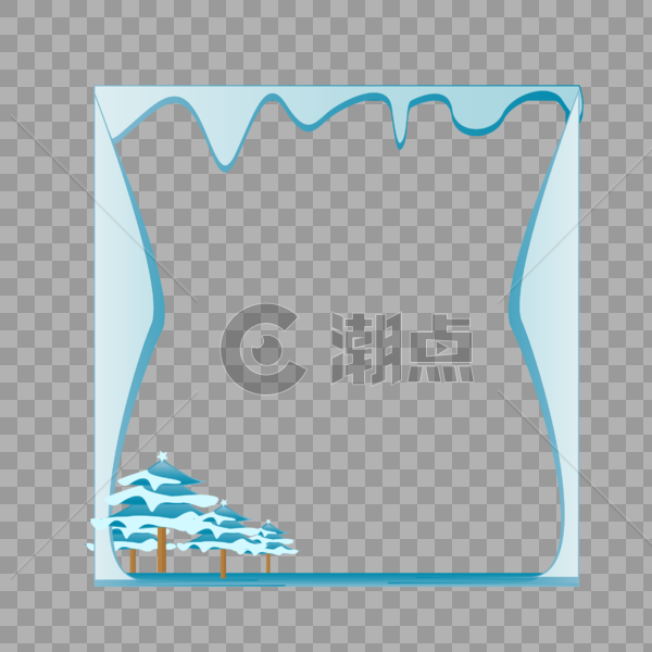 冬季冰雕装饰边框图片素材免费下载