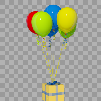 彩色气球礼盒素材图片素材免费下载