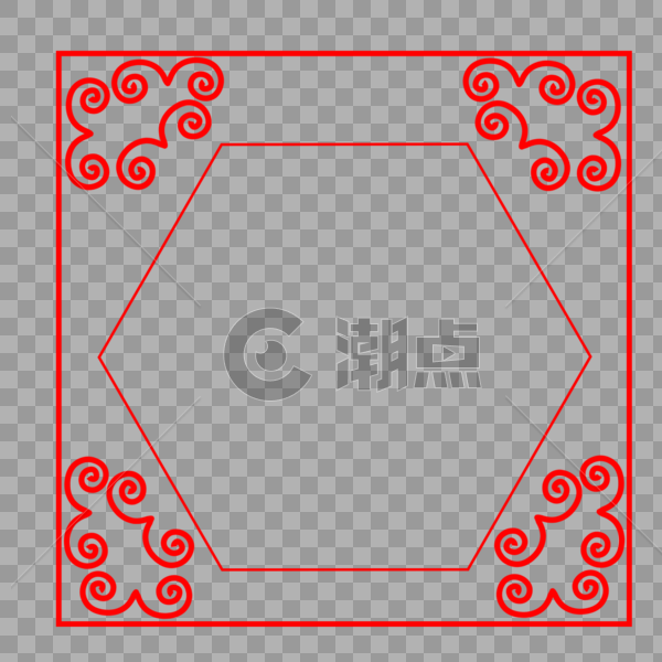 中式花纹边框图片素材免费下载