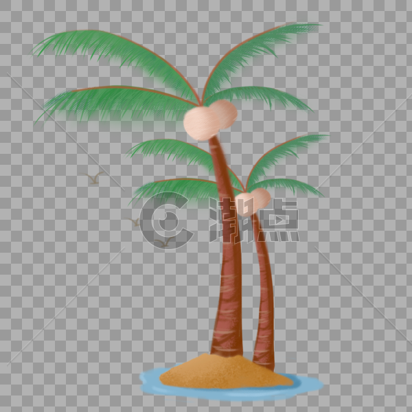 夏季度假海边的椰子树图片素材免费下载