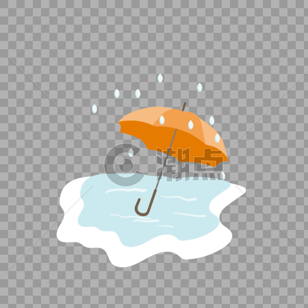 橙色雨伞图片素材免费下载