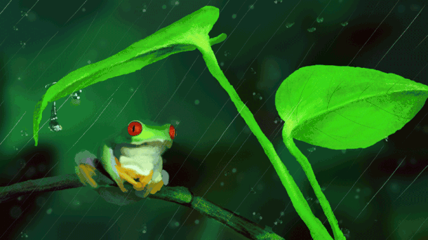 夏季雨天蛙鸣GIF图片素材免费下载