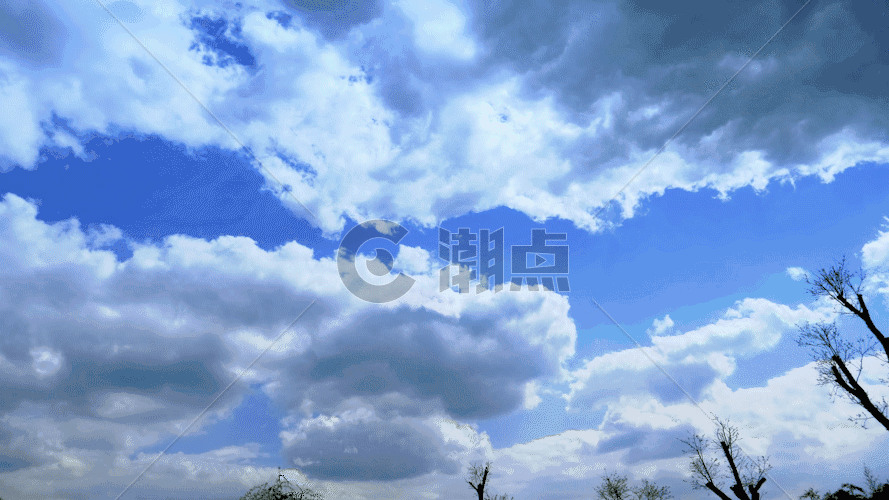 蓝天白云观景GIF图片素材免费下载