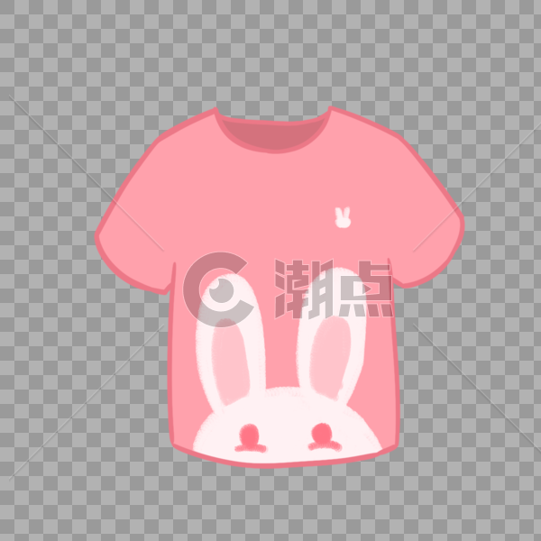 兔子图案粉红色t恤图片素材免费下载