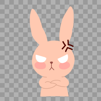 兔子生气表情图片素材免费下载