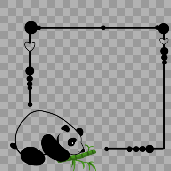 可爱熊猫边框图片素材免费下载