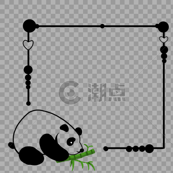 可爱熊猫边框图片素材免费下载