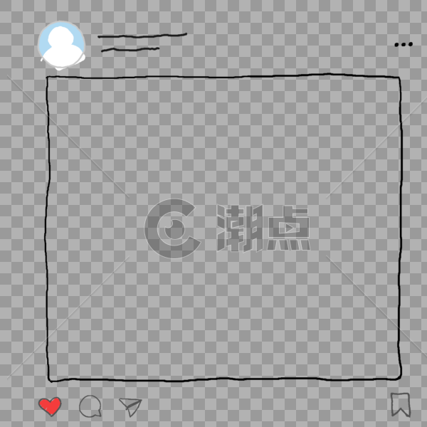 INS界面手绘边框图片素材免费下载