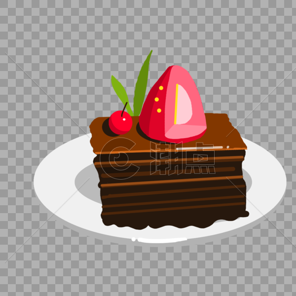 粉色美味草莓蛋糕图片素材免费下载