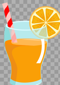 夏日卡通橙汁元素图片素材免费下载